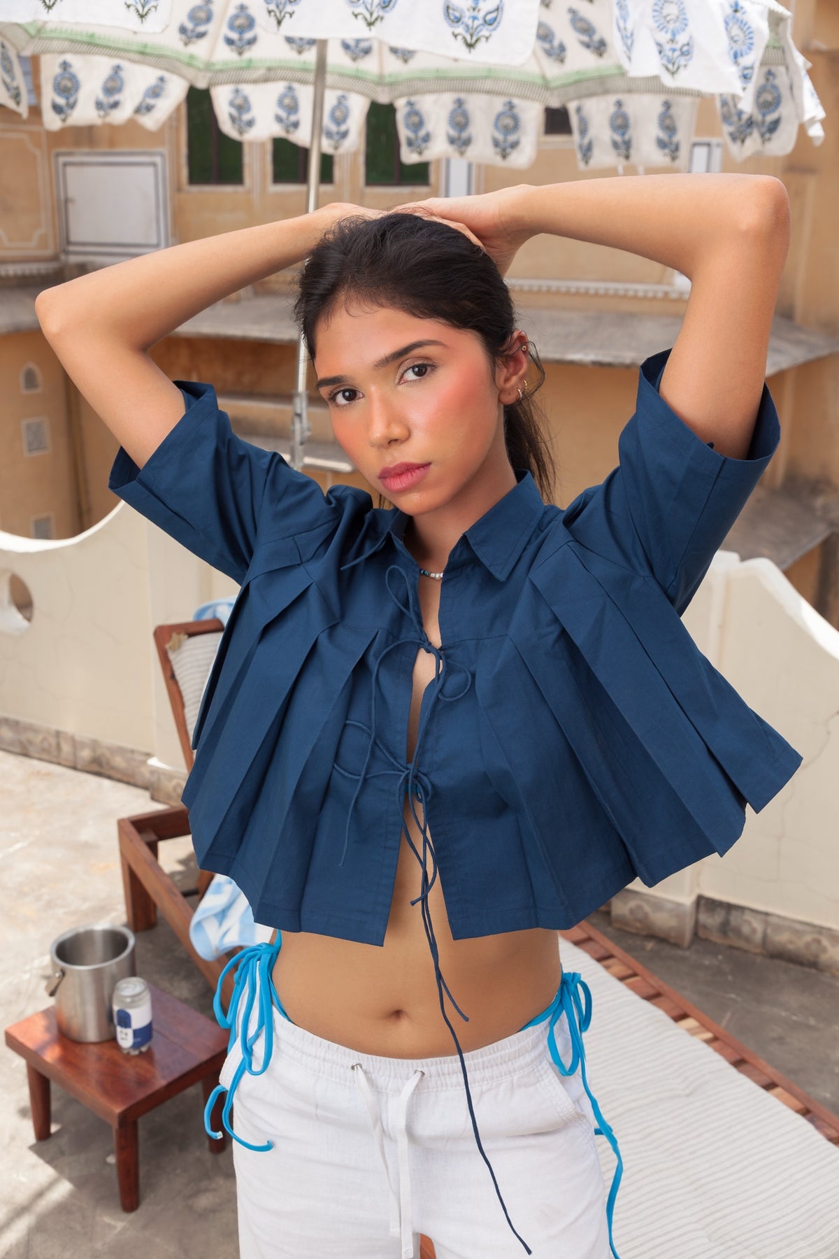 Ocean Pleated Shirt
