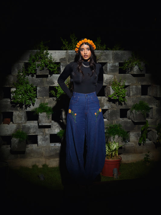 Genda Barrel Pants / Embroidered