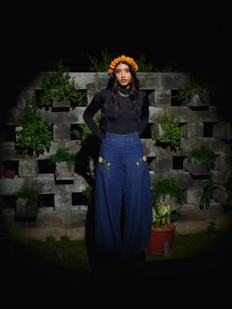 Genda Barrel Pants / Embroidered
