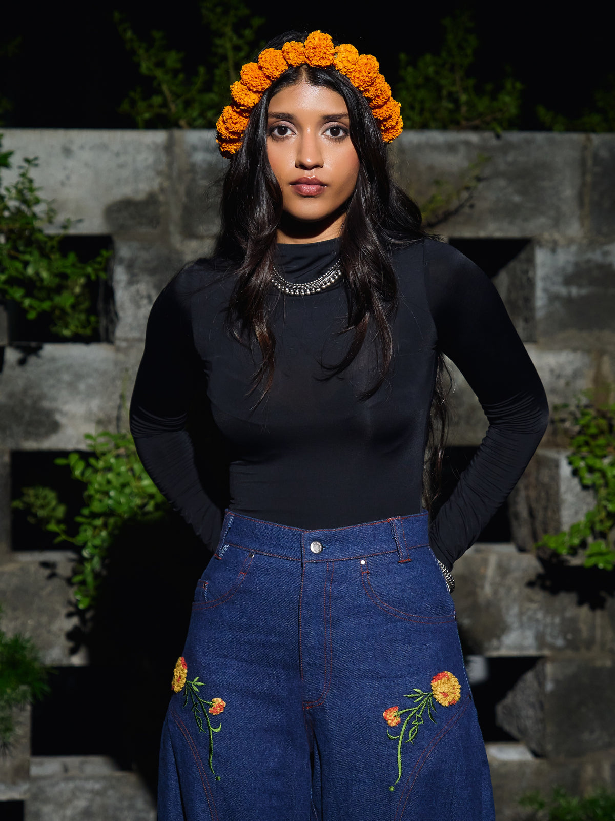 Genda Barrel Pants / Embroidered