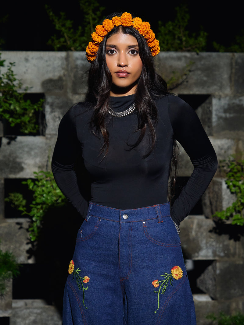 Genda Barrel Pants / Embroidered